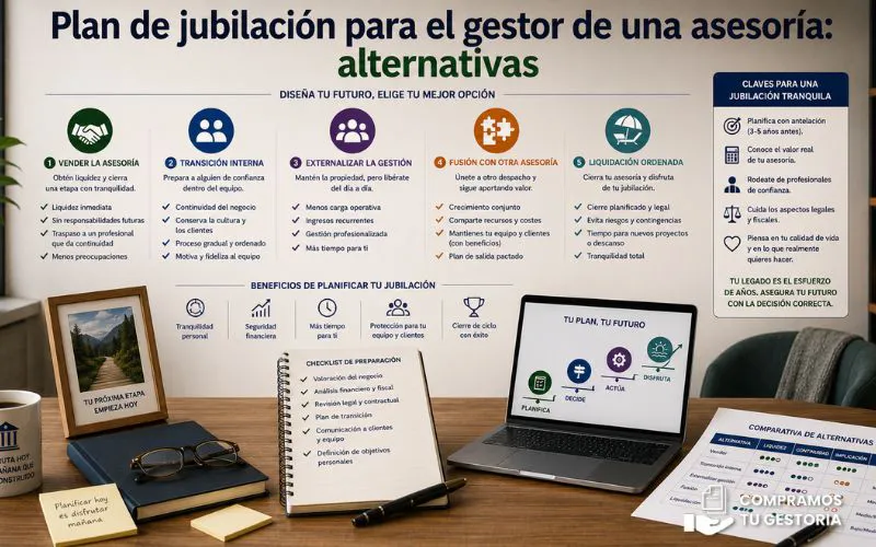 Plan de jubilación para el gestor de una asesoría: alternativas