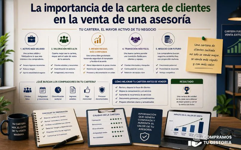 La importancia de la cartera de clientes en la venta de una asesoría