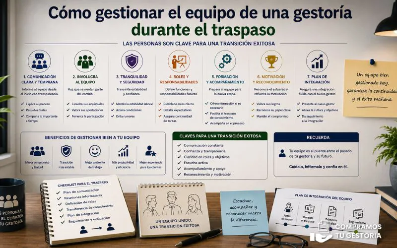 Cómo gestionar el equipo de una gestoría durante el traspaso