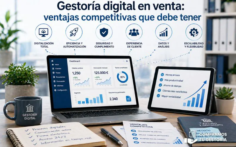 Gestoría digital en venta: ventajas competitivas que debe tener