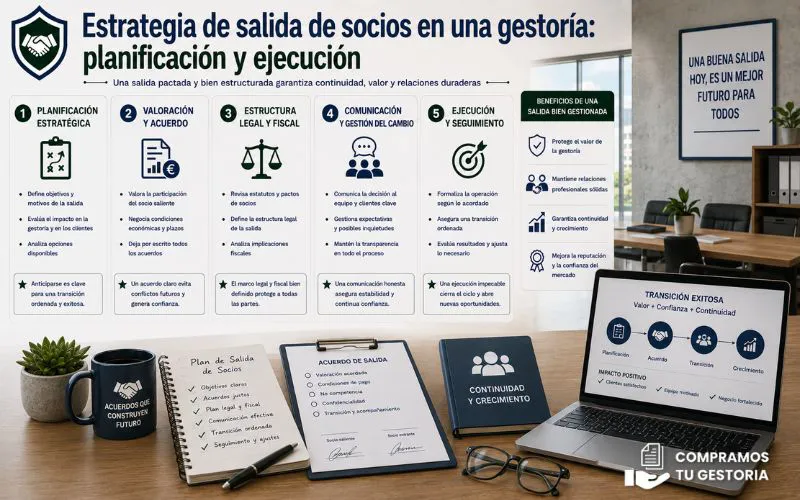 estrategia salida socios gestoría