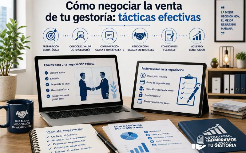 Cómo negociar la venta de tu gestoría: tácticas efectivas