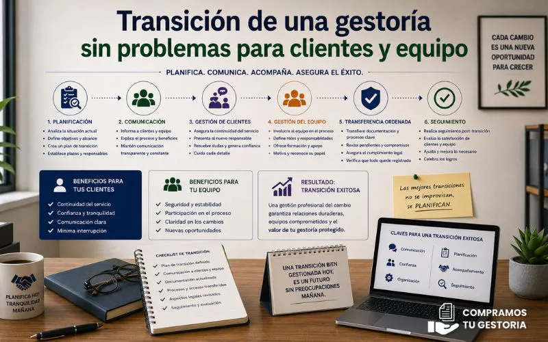 Transición de una gestoría sin problemas para clientes y equipo