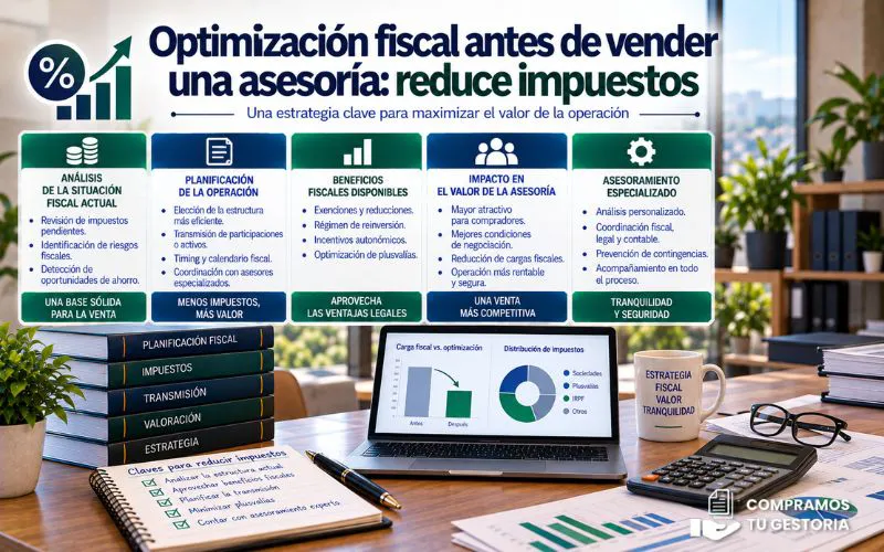 optimización fiscal antes de vender asesoría