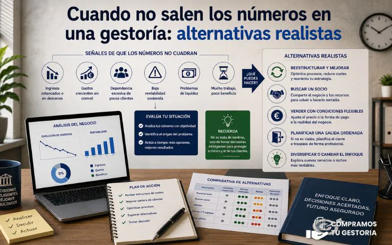 Cuando no salen los números en una gestoría: alternativas realistas