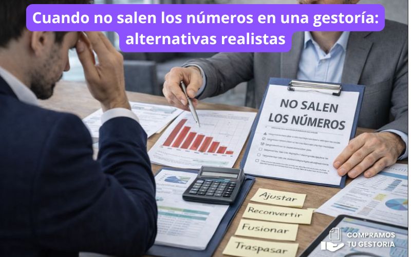Cuando no salen los números en una gestoría: alternativas realistas Cuando no salen los números en una gestoría