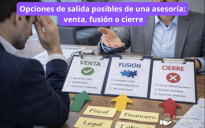 Opciones de salida posibles de una asesoría Opciones de salida posibles de una asesoría